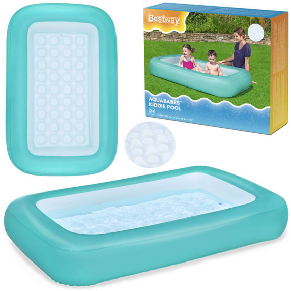 Piscină gonflabilă  165 x 104 x 25 cm - BESTWAY 51115 Aquababes Kiddie Pool - turcoaz