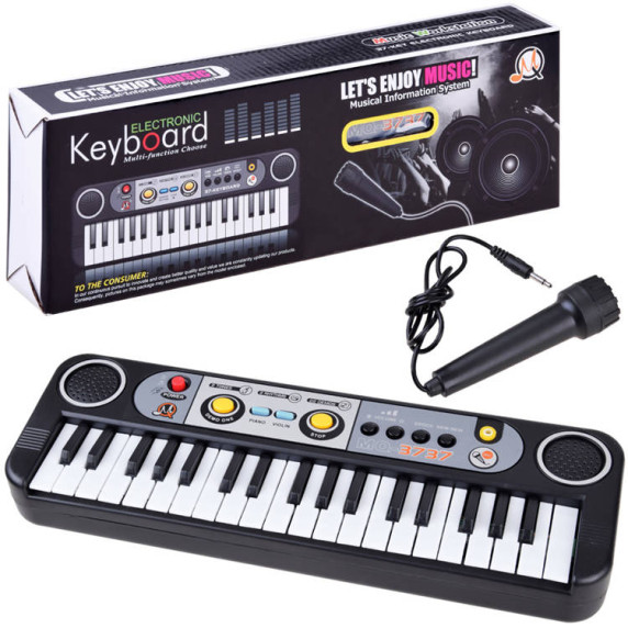 Sintetizator cu microfon pentru copii - Inlea4Fun ELECTRONIC KEYBOARD MQ-3737