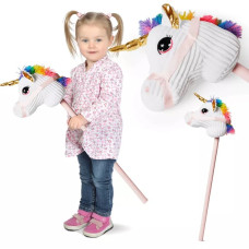 Cap de unicorn Hobby Horse pe băț de pluș 78 cm Preview
