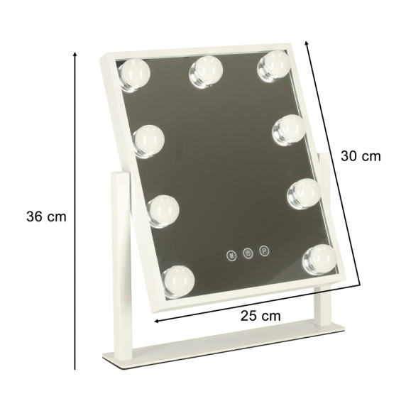 Oglindă cosmetică cu iluminare LED 25x30cm - Inlea4Home