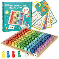 Joc educativ de înmulțire din lemn  3v1 - Inlea4Fun MULTIPLICATION BOARD GAME 