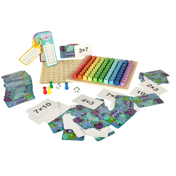 Joc educativ de înmulțire din lemn  3v1 - Inlea4Fun MULTIPLICATION BOARD GAME