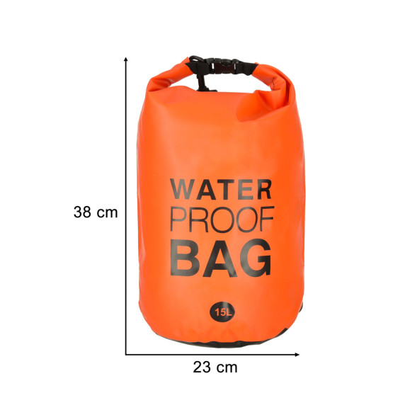 Geantă impermeabilă - 15 litri - Water proof bag - portocaliu