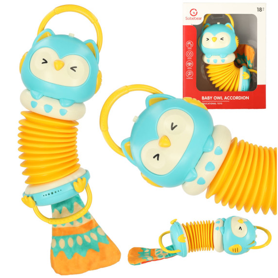 Acordeon pentru copii - bufniță - Inlea4Fun BABY OWL ACCORDION - albastru