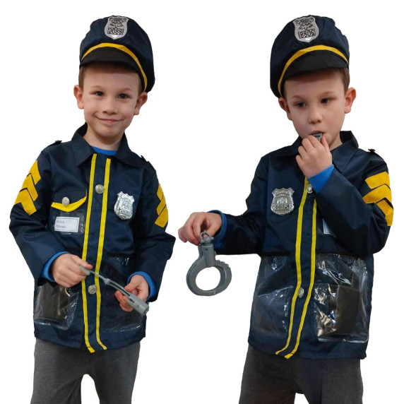 Costum de politie pentru copii cu accesorii 3-8 ani - Inlea4Fun POLICE