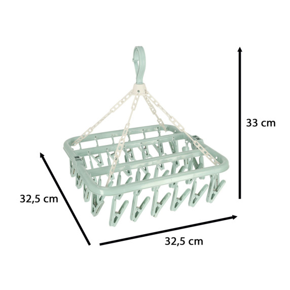 Uscător pentru lenjerie și șosete cu 32 clesti, plastic - Inlea4Home