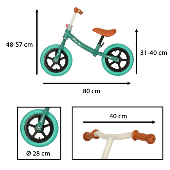 Bicicletă echilibru fără pedaleTRIKE FIX Balance - albastru turcoaz