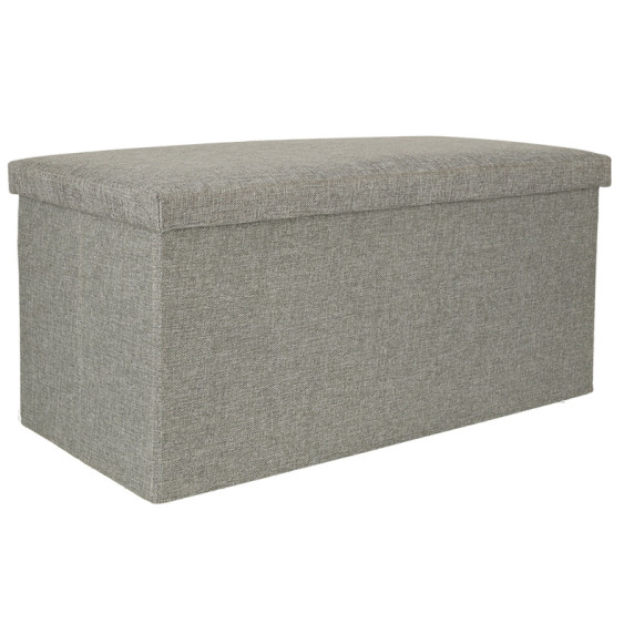 Puf pliabil cu compartiment de depozitare 76 x 38 x 38 cm Inlea4Home - gri