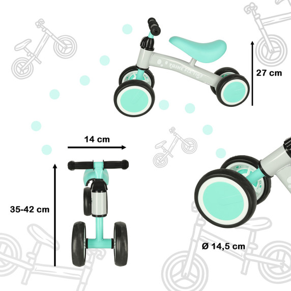 Bicicletă echilibru pentru copii Trike Fix Tiny - mentă