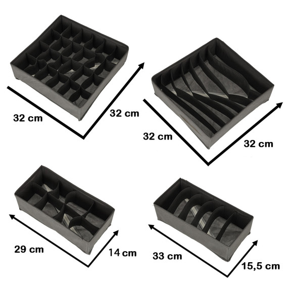 Organizatoare pentru lenjerie - 4 piese