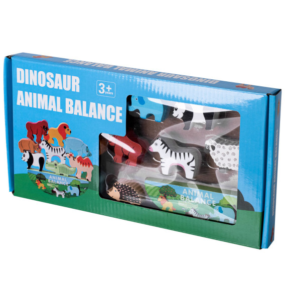 Joc de echilibru din lemn - Inlea4Fun ANIMAL BALANCE - animalele de safari