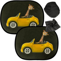 Parasolar auto, pentru geam mașină - 2 piese - girafă 