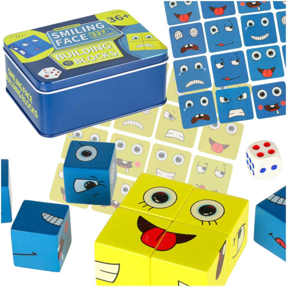 Puzzle cub din lemn Inlea4Fun - Inlea4Fun SMILING FACE