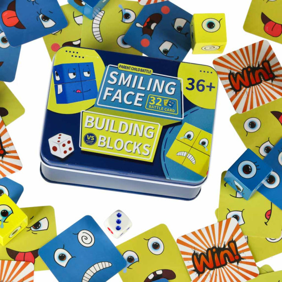 Puzzle cub din lemn Inlea4Fun - Inlea4Fun SMILING FACE