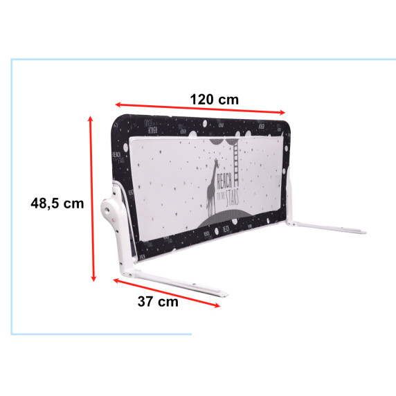 Barieră de protecție pentru pat - 120 cm GUIMO Safety Bad Rail Barrier - negru