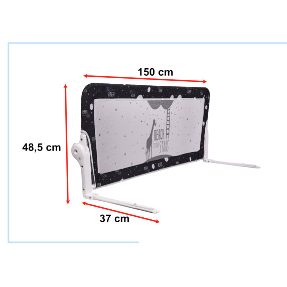 Bariera de protectie pentru pat 150 cm GUIMO Safety Bad Rail Barrier - negru
