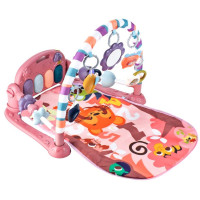 Covoraș educațional cu pian Inlea4Fun BABY FITNESS BLANKET  - roz 