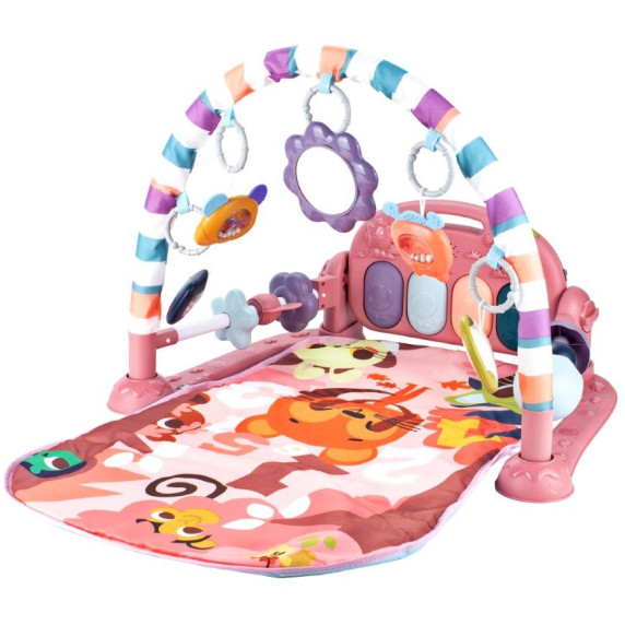 Covoraș educațional cu pian Inlea4Fun BABY FITNESS BLANKET  - roz