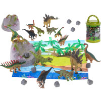 Set figurine  7 buc cu accesorii  - dinozauri - Inlea4Fun DINOSAUR WORLD 