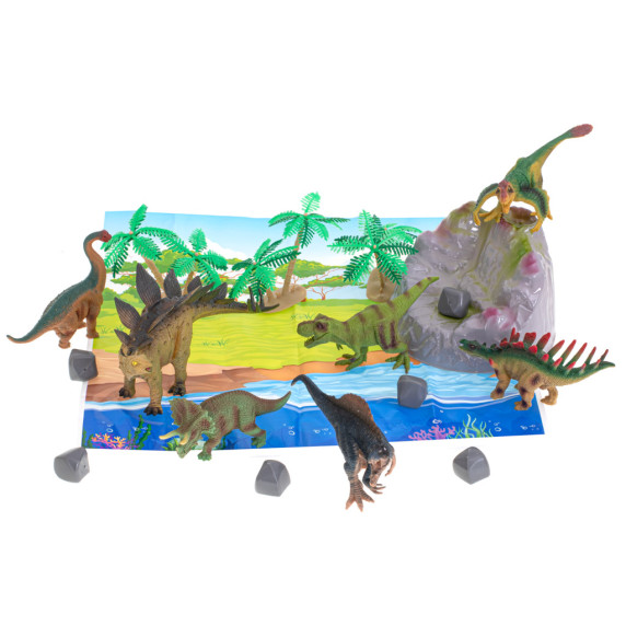 Set figurine  7 buc cu accesorii  - dinozauri - Inlea4Fun DINOSAUR WORLD