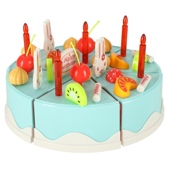 Tort pentru copii cu 75 de accesorii - Inlea4Fun DIY FRUITCAKE - albastru