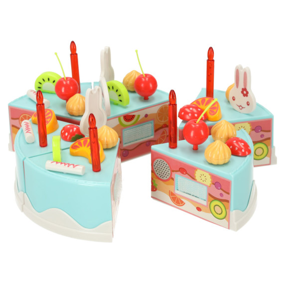 Tort pentru copii cu 75 de accesorii - Inlea4Fun DIY FRUITCAKE - albastru