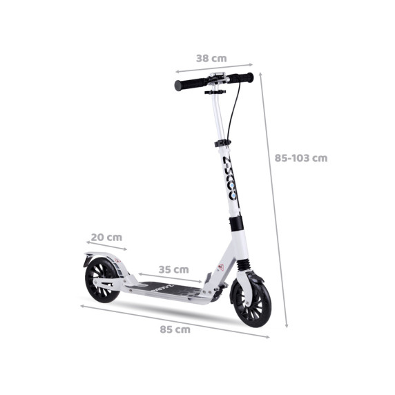 Trotinetă  pliabilă - Inlea4Fun URBAN SCOOTER - alb