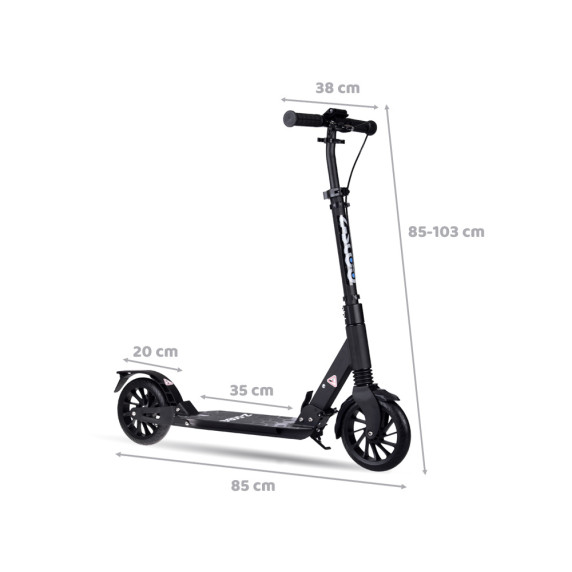 Trotineta  pliabilă - Inlea4Fun URBAN SCOOTER - negru