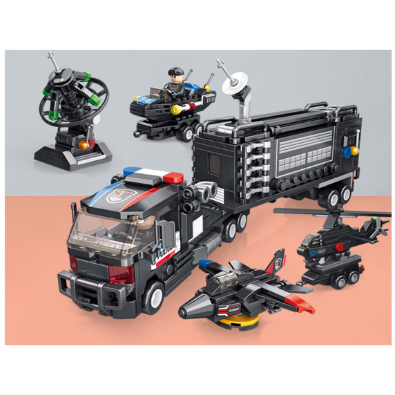 Set de construcție 6în1 vehicule SWAT - 672 piese - Inlea4Fun