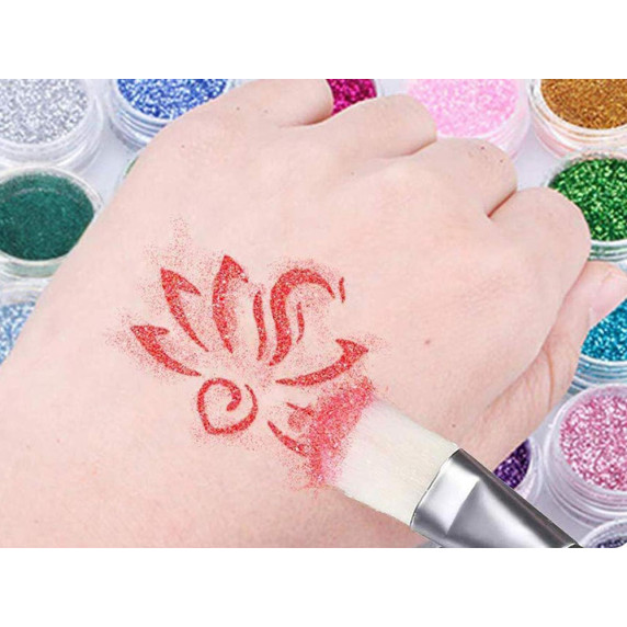 Set tatuaje cu sclipici în 24 de culori - Inlea4Fun GLITTER TATTOS KIT