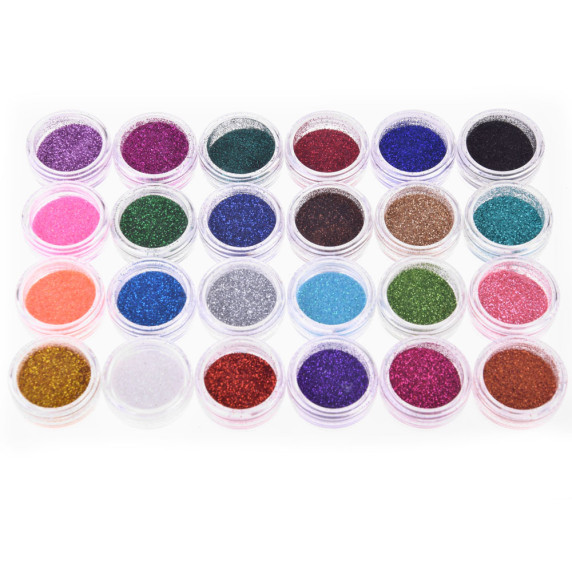 Set tatuaje cu sclipici în 24 de culori - Inlea4Fun GLITTER TATTOS KIT