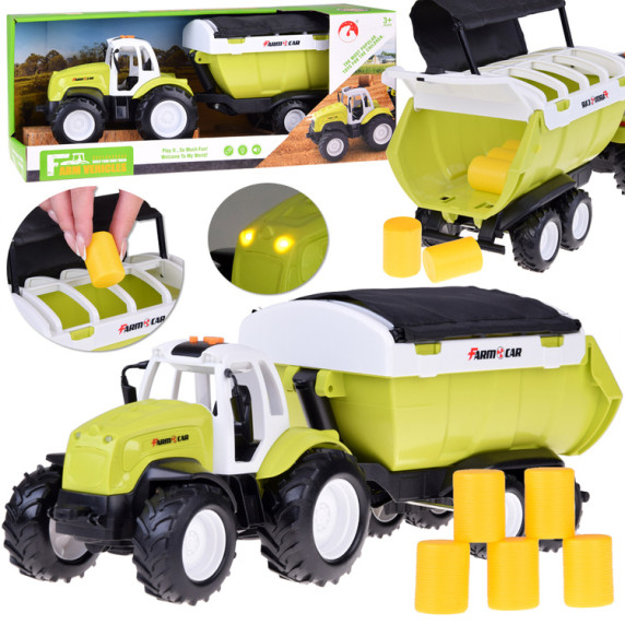 Tractor cu remorcă și cu efecte sonore  - Inlea4Fun FARM VEHICLES