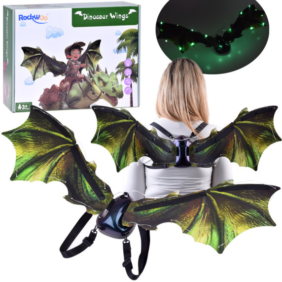 Aripi de dragon cu sunet și iluminare LED - Inlea4Fun DINOSAUR WINGS