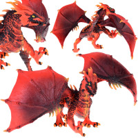 Figurină Dragon Roșu cu aripi mobile - Inlea4Fun 
