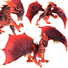 Figurină Dragon Roșu cu aripi mobile - Inlea4Fun Preview