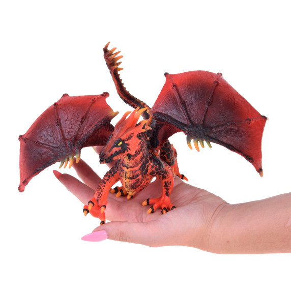 Figurină Dragon Roșu cu aripi mobile - Inlea4Fun