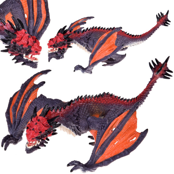 Figurină  Dragon  21 cm Inlea4Fun - gri /portocaliu