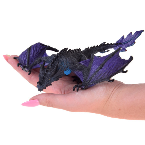 Figurină Dragon 20 cm Inlea4Fun - negru/mov