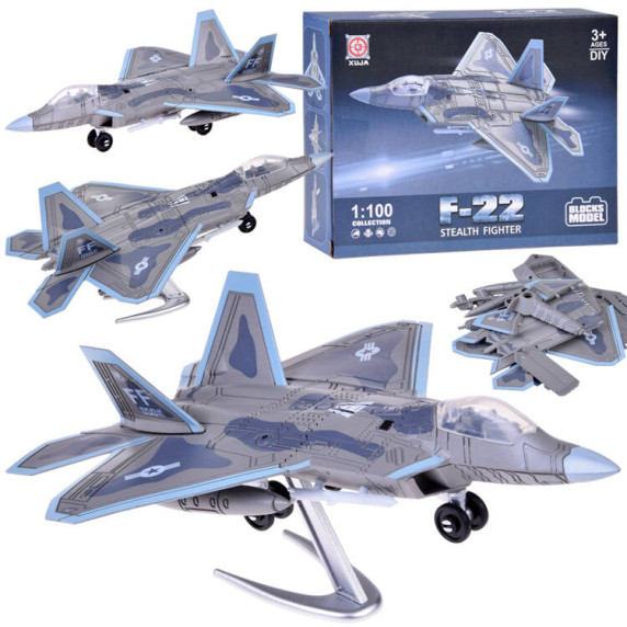 Set avion cu reacție model F-22 1:100  - Inlea4Fun STEALTH FIGHTER