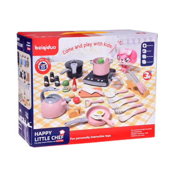 Set ustensile de bucatarie cu aragaz si accesorii - Inlea4Fun HAPPY LITTLE CHEF