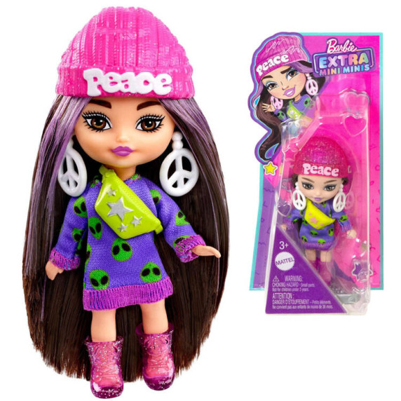 Păpușă elegantă Barbie Extra Mini Minis cu accesorii - HLN46 ZA5105 B