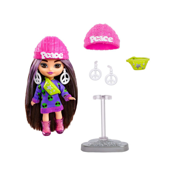 Păpușă elegantă Barbie Extra Mini Minis cu accesorii - HLN46 ZA5105 B