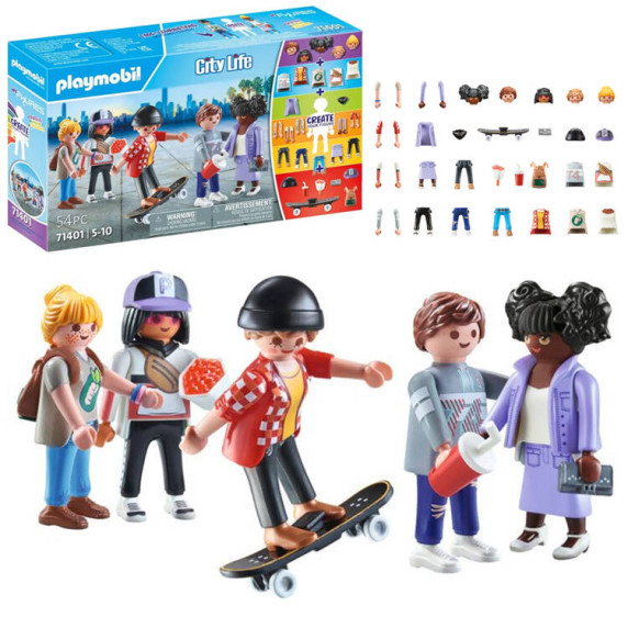 Set figurine cu 54 buc de accesori -  Playmobil My Figures City Life 71401