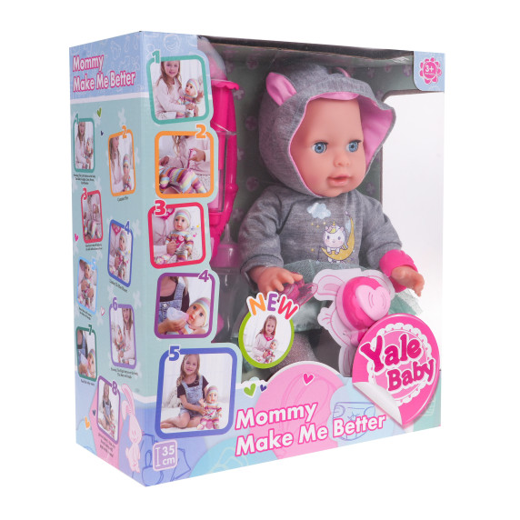 Păpusă interactivă cu accesori medicinale - Inlea4Fun YALE BABY