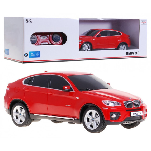 Mașina cu telecomandă - BMW X6 RASTAR model 1:24 - roșu