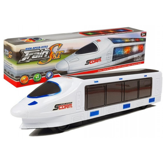 Tren de jucărie cu efecte lumini și sunet - Inlea4Fun TRAIN SET Pendolino 
