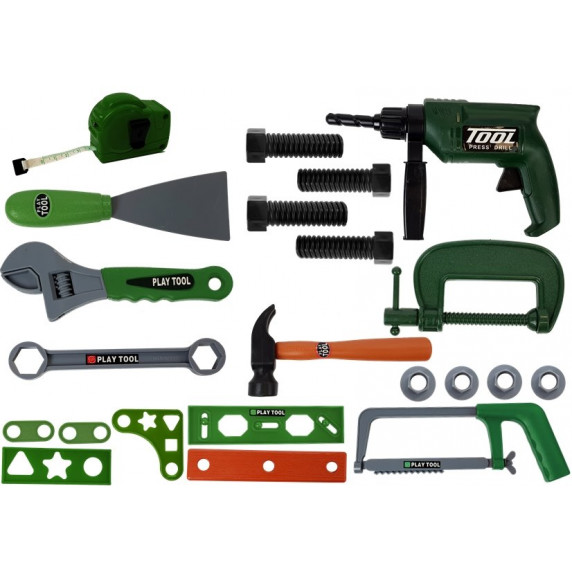 Set unelte de jucărie - Inlea4Fun TOOL SET - verde închis