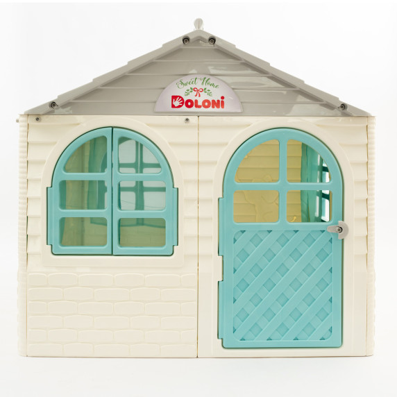 Căsuță pentru copii 129x129x120 cm - DOLONI Toys - crem/turcoaz