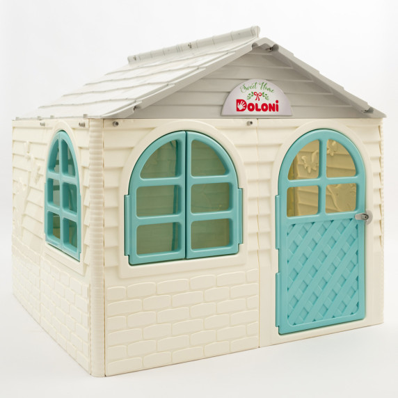 Căsuță pentru copii 129x129x120 cm - DOLONI Toys - crem/turcoaz