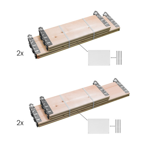 Pat înălțat pentru flori și plante 120x80x80 cm AGA SET - 2X 120x80x20cm+2X 60x80x20cm